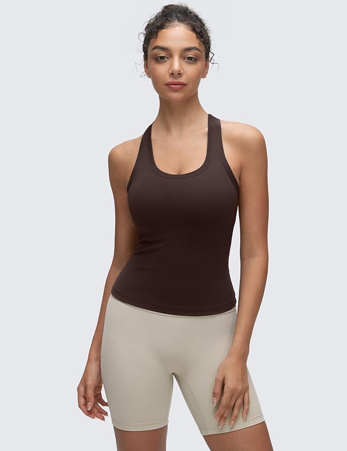 CRZ YOGA Butterluxe Racerback Tank Tops for Women - Yoga Workout Casual Gym Athletic Camisole Tight Sleeveless Shirts