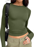 Trendy Queen Womens Long Sleeve T Shirts Fall Fashion 2026 Basic Crop Tops Going Out Outfits Y2k Clothes