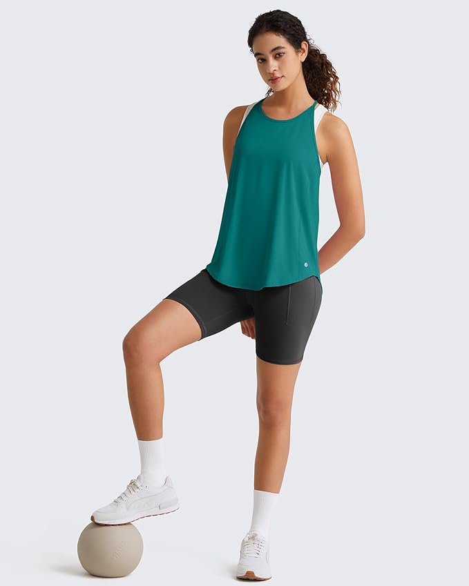 G4Free Workout Athletic Tank Tops for Women Racerback Lightweight Gym Pilates Y-Back Loose Fit Running Tanks Top