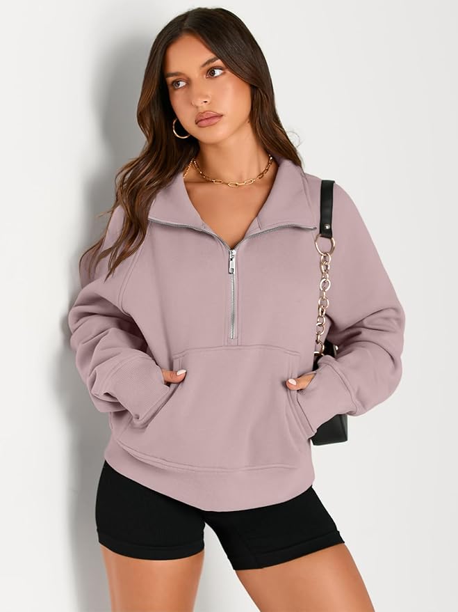 AUTOMET Womens Sweatshirts Half Zip Cropped Pullover Fleece Quarter Zipper Hoodies 2026 Fall Fashion Outfits Clothes