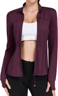 Women's Workout Jackets Full Zip Running Yoga Jackets Lightweight Athletic Clothes with Thumb Holes