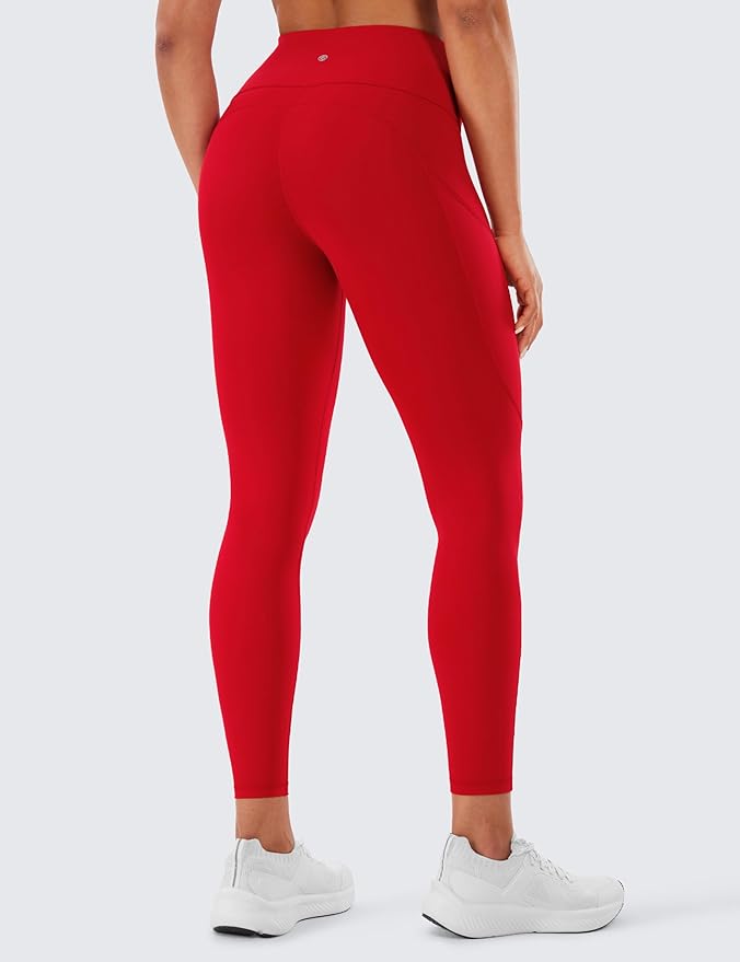 CRZ YOGA Naked Feeling Workout Leggings Pockets 25'' - High Waisted Womens Yoga Pants Running Tights