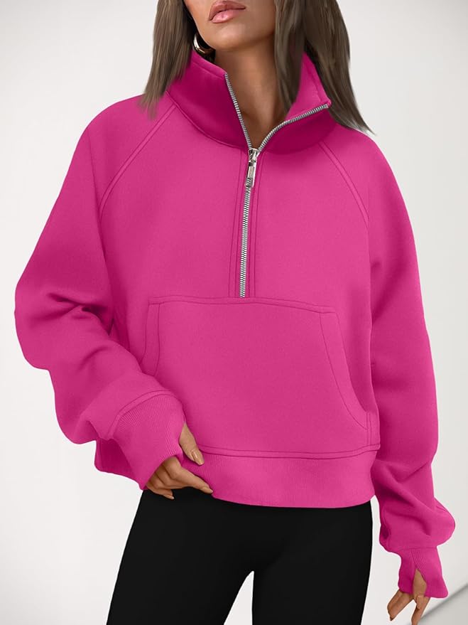 AUTOMET Womens Sweatshirts Half Zip Cropped Pullover Fleece Quarter Zipper Hoodies 2026 Fall Fashion Outfits Clothes
