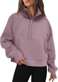 AUTOMET Womens Sweatshirts Half Zip Cropped Pullover Fleece Quarter Zipper Hoodies 2026 Fall Fashion Outfits Clothes