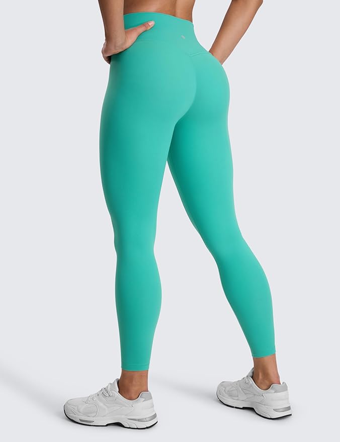 CRZ YOGA SculptAir No Front Seam Yoga Leggings 25" - High Waisted Womens Pants Workout Pilates Athletic V Back Buttery Soft