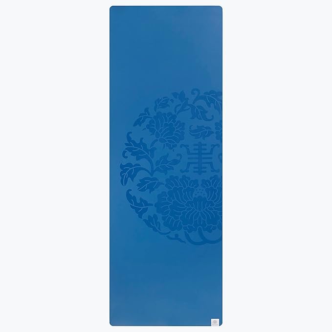 Gaiam Dry-Grip Yoga Mat - 5mm Thick Non-Slip Exercise & Fitness Mat for Standard or Hot Yoga, Pilates and Floor Workouts - Cushioned Support, Non-Slip Coat - 68 x 24 Inches