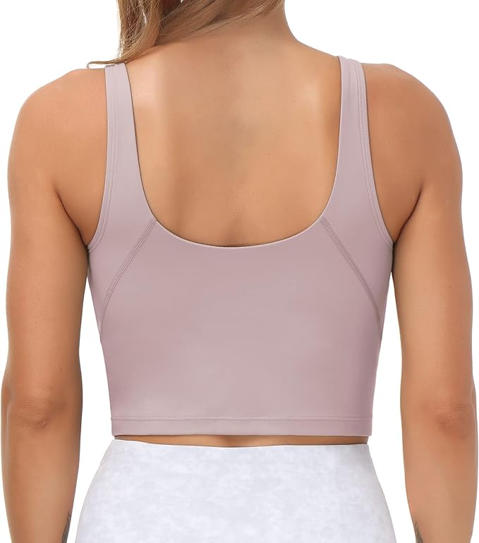 THE GYM PEOPLE Womens' Sports Bra Longline Wirefree Padded with Medium Support