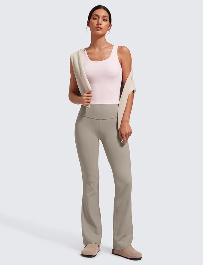 CRZ YOGA Butterluxe Flare Leggings 29"/30.5"/32"/33.5" - High Waist Bootcut Wide Leg Lounge Womens Yoga Pants with Pocket