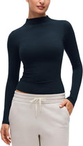 CRZ YOGA Softembrace Mock Neck Long Sleeve Shirts for Women - Casual Going Out Comfort Tops Soft Fitted Layer Underwear Tees