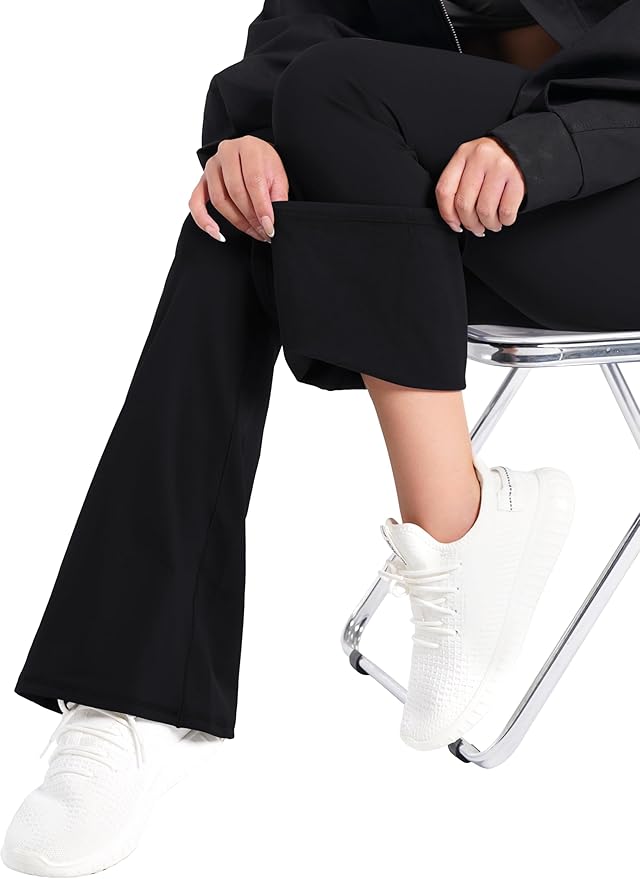 Sunzel Flare Leggings, Crossover Yoga Pants with Tummy Control, High-Waisted and Wide Leg