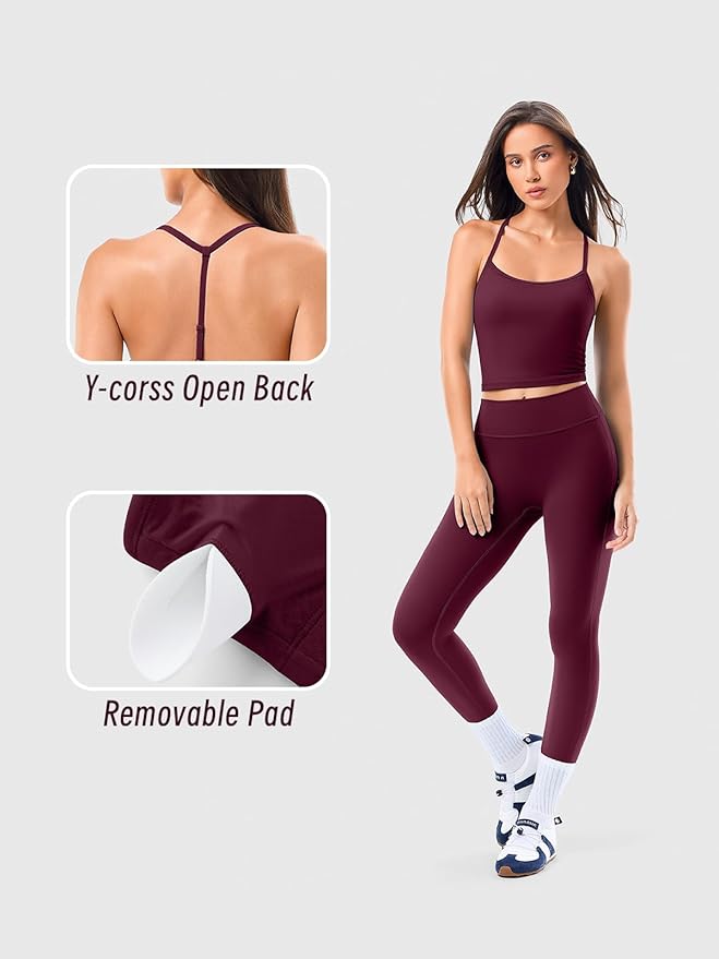 Matching Workout Sets for Women,Breathable Sport Bras & Seamless Leggings,2 Piece ActiveWear Outfits for Pilates/Gym/Athletic