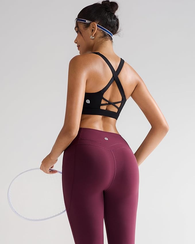 RUNNING GIRL Sports Bra for Women, Molded Cup High Impact Sports Bras for Women with Sewn in Pads