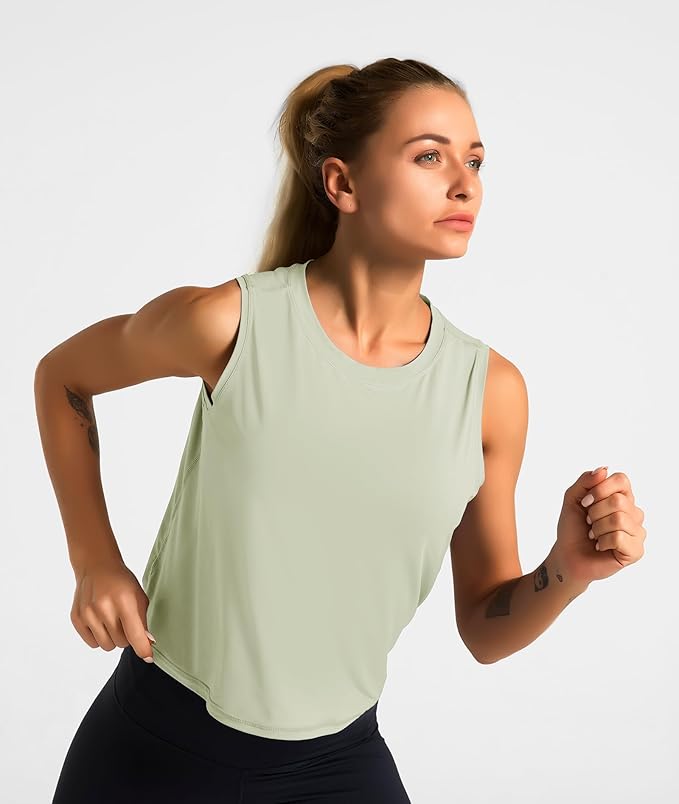 Dragon Fit Womens Ice Silk Workout Tank Tops Sleeveless Cropped Yoga Shirt for Running Gym Summer