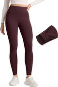 CRZ YOGA Matte Thermal Fleece Lined Leggings 28'' - Casual Lounge Workout Womens Yoga Full Length Pants Winter Warm