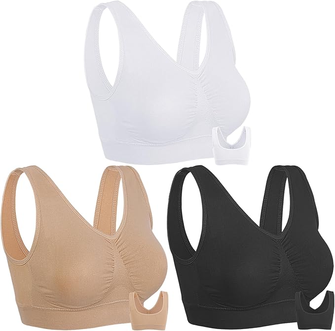 Onory 3 Pack Sports Bras for Women Wirefree Padded Workout Yoga Gym Fitness Bra Medium Support
