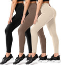 FULLSOFT 3 Pack Leggings for Women High Waisted Soft Black Yoga Pants for Workout Athletic Running Reg & Plus Size