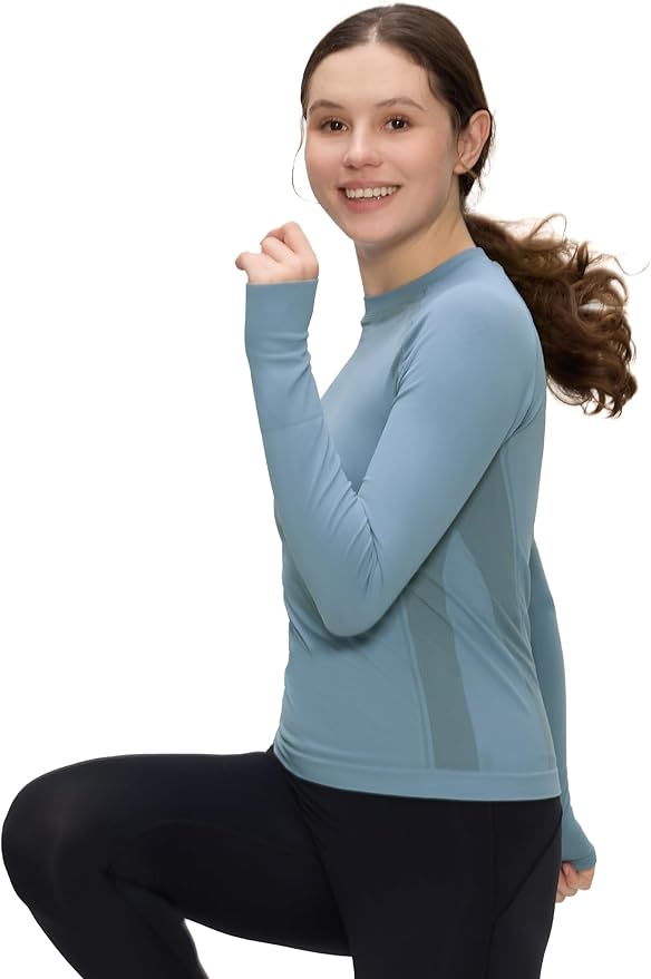 Long Sleeve Workout Tops for Women, Compression Shirt, Sports Running Shirt Breathable Athletic Top Slim Fit