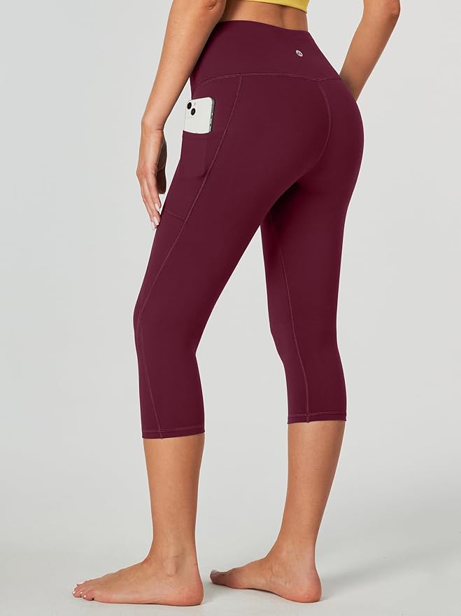 Heathyoga Capri Leggings for Women High Waisted Capri Leggings with Pockets for Women Tummy Control Yoga Pants Women