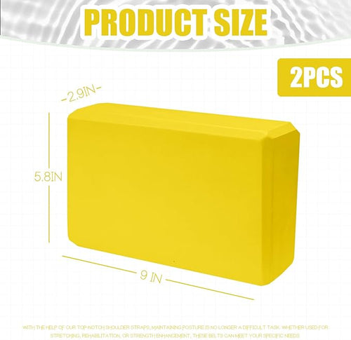 2 Pcs Yoga Blocks, 9"x6"x3" Foam Blocks Yoga Props for Pilates Stretching and Meditation Exercise Blocks Lightweight Yoga Essentials