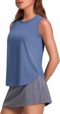PINSPARK Workout Tank Tops Woman UPF 50+ Yoga Tanks Quick Dry Sleeveless Gym Shirts with Side Slits Loose Fit Athletic Top