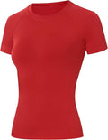 Runhit Compression Shirt Women Short Sleeve Workout Tops Athletic Gym Moisture Wicking T-Shirt Running Yoga Base Layer