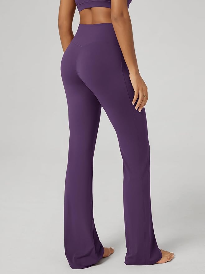 ODODOS Women's Powerful Tummy Control Flared Yoga Pants 2.0 High Waist Workout Bootcut Leggings with Inner Pocket- 29" / 31"