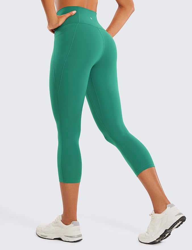 CRZ YOGA Butterluxe Workout Capri Leggings Pockets 21" - High Waisted Gym Athletic Womens Crop Yoga