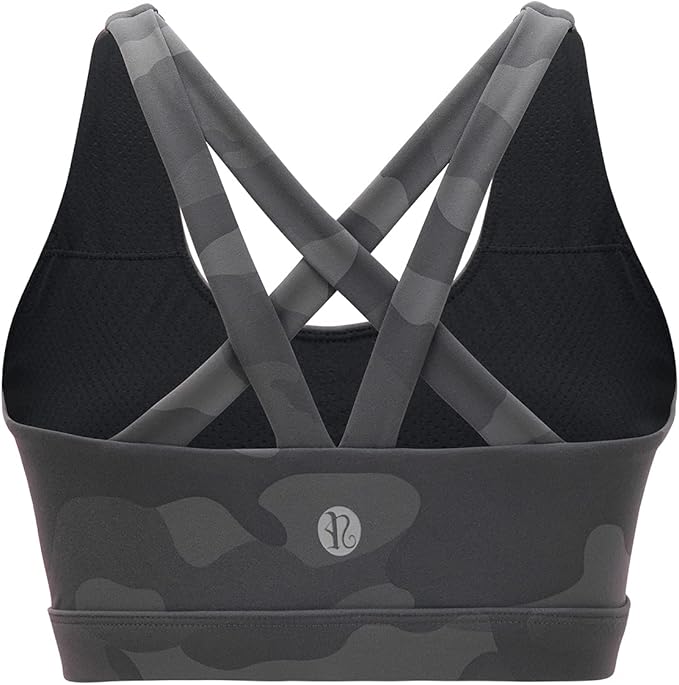 RUNNING GIRL Sports Bras for Women,Padded Strappy Sports Bras Criss-Cross Back Medium Support Sports Bras with Removable Cups