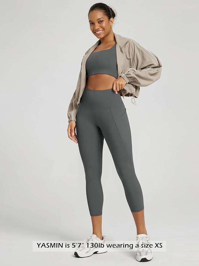 ODODOS Women's High Waisted Yoga Leggings with Pockets, Tummy Control Non See Through Workout Athletic Running Yoga Pants