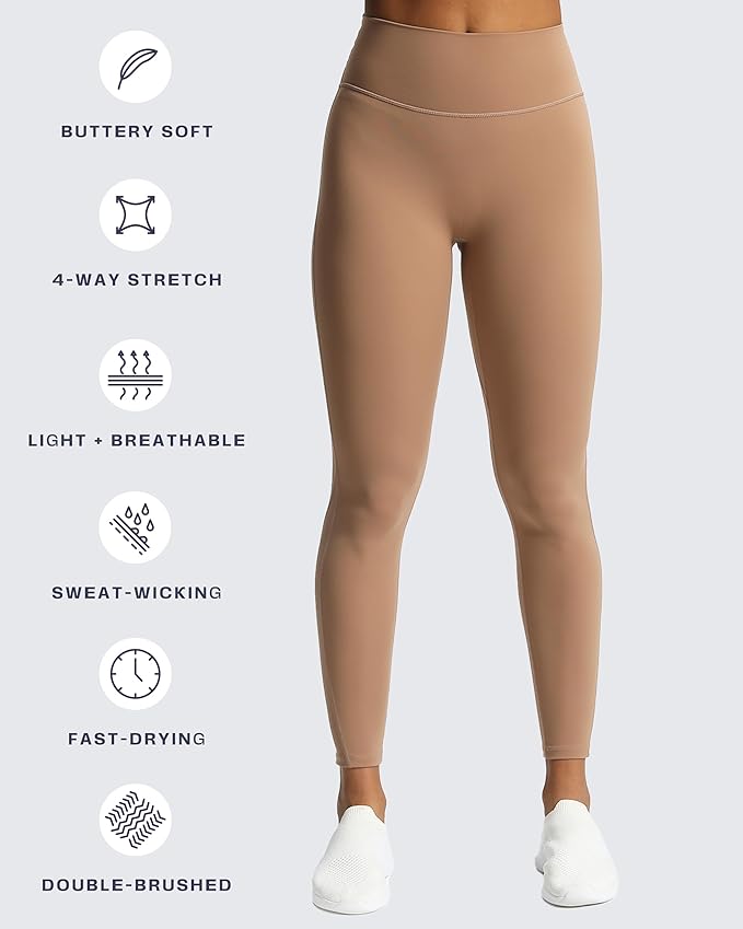 Aoxjox High Waisted Workout Leggings for Women Trinity Yoga Pants 26.5"