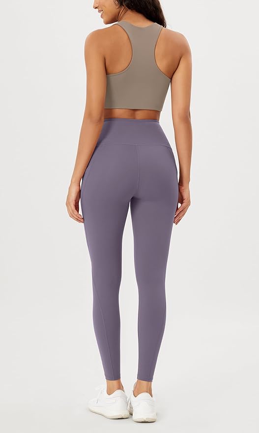 ODODOS Women's High Waisted Yoga Leggings with Pockets, Tummy Control Non See Through Workout Athletic Running Yoga Pants