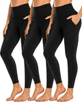 NEW YOUNG 3 Pack Leggings with Pockets for Women,High Waisted Tummy Control Workout Yoga Pants