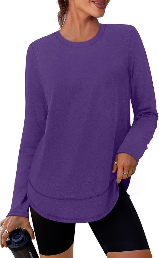 XIEERDUO Women's Workout Tops Long Sleeve Quick Dry Shirts for Hiking Running S-3XL