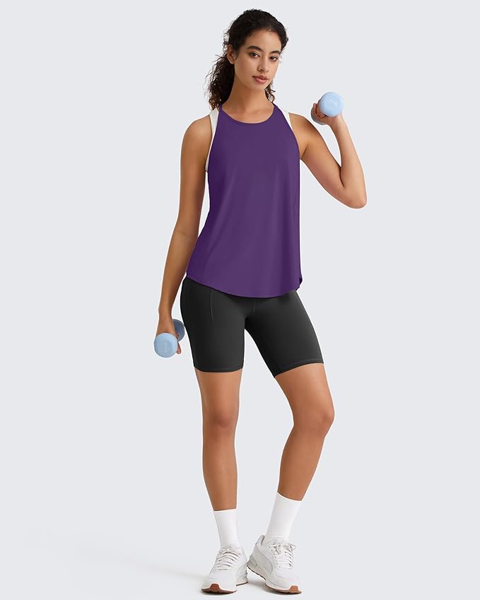 G4Free Workout Athletic Tank Tops for Women Racerback Lightweight Gym Pilates Y-Back Loose Fit Running Tanks Top