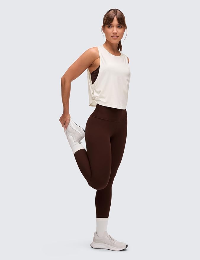 CRZ YOGA Pima Cotton Large Armhole Tank Tops for Women - Workout Sport Athletic Yoga Running Gym Loose Crop Sleeveless Shirts