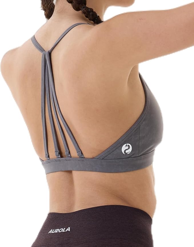 AUROLA Mercury Workout Sports Bras Women Athletic Removable Padded Backless Strapy Minimal Crop Top