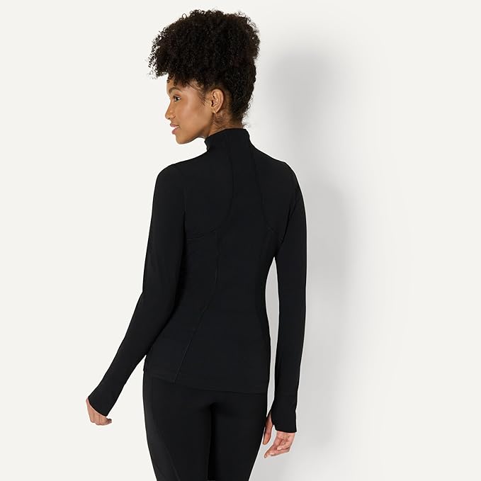 Amazon Essentials Women's Active FormFlex Buttery Soft Slim Fit Quarter Zip Long Sleeve Pullover Jacket