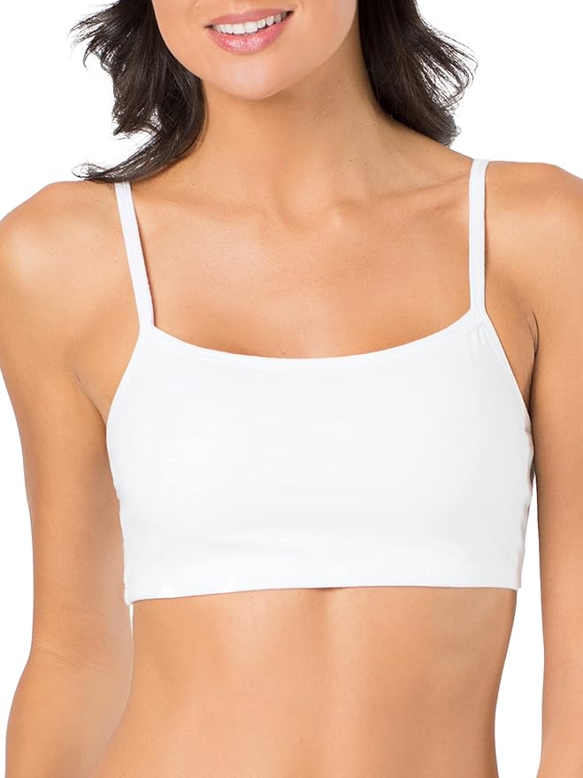 Fruit of the Loom Women's Spaghetti Strap Cotton Sports Bra - All-Day Comfort & Easy Movement