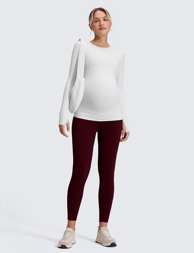CRZ YOGA Butterluxe Maternity Leggings 25" - Over The Belly Buttery Soft Workout Activewear Yoga Womens Pregnancy Pants