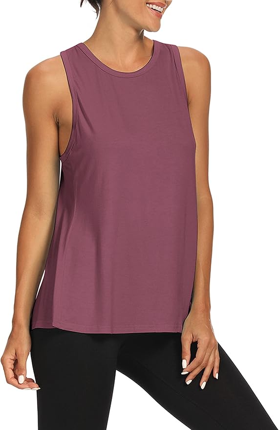 Bestisun Workout Tank Tops Open Back Yoga Exercise Shirts Tie Back Athletic Clothes for Women
