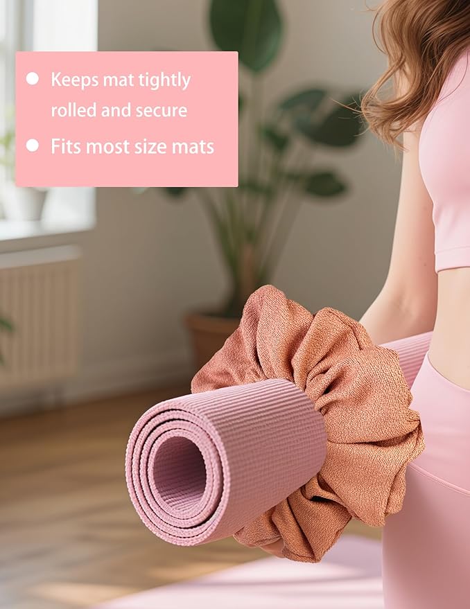 Yoga Mat Scrunchie - Yoga Mat Strap Band - Fits All Standard Yoga Mats (Not Suitable for Overly Thick Mats)