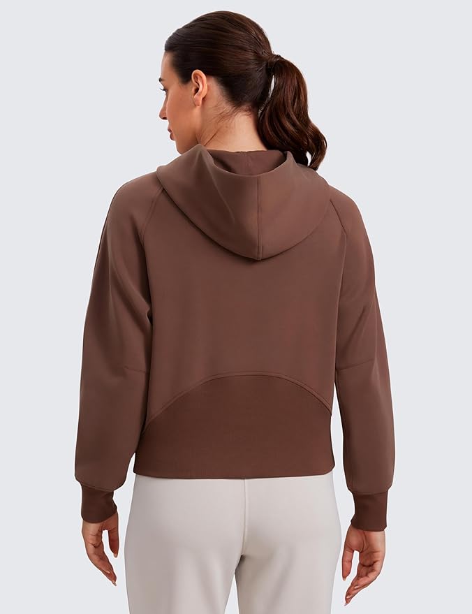 CRZ YOGA Womens SoftAura Full Zip Up Hoodie Workout Casual Hooded Sweatshirt Long Sleeve Athletic Jacket