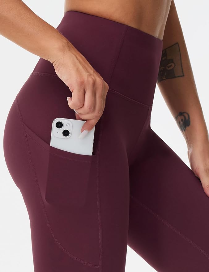 THE GYM PEOPLE Thick High Waist Yoga Pants with Pockets, Tummy Control Workout Running Yoga Leggings for Women