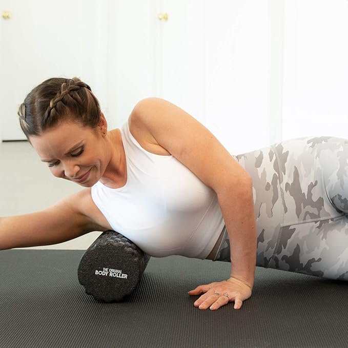 The Original Body Roller - High Density Foam Roller Massager for Deep Tissue Massage of The Back and Leg Muscles - Self Myofascial Release of Painful Trigger Point Muscle Adhesions - 13" Black