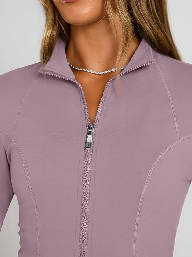 Trendy Queen Womens Lightweight Zip Up Jackets 2026 Athletic Workout Hoodies Spring Shirt Fitted Gym Clothes with Pocket