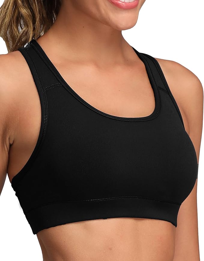Oalka Women's Racerback Sports Fitness Support Workout Running Bras