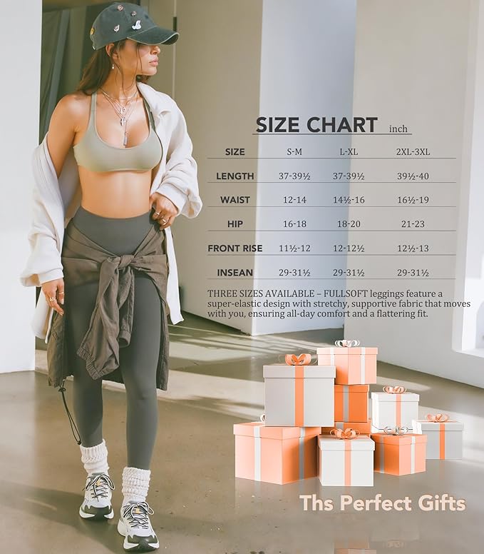 FULLSOFT 3 Pack Leggings for Women High Waisted Soft Black Yoga Pants for Workout Athletic Running Reg & Plus Size