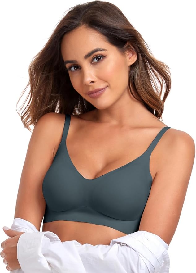 OEAK Womens Wireless Jelly Bras Comfortable Push Up Bra No Underwire Gel Bra Full Support Lift Everyday Seamless Tshirt Bras