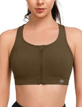 Yvette Zip Front Sports Bra - High Impact Sports Bras for Women Plus Size Workout Fitness Running