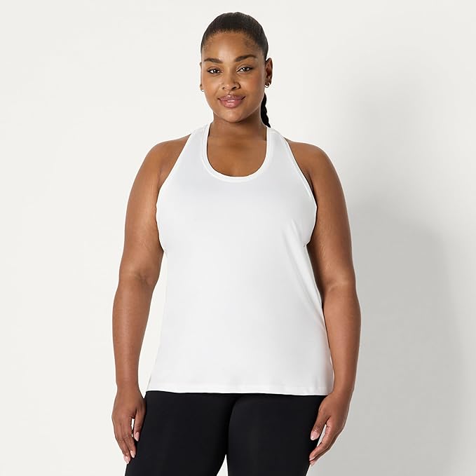 Amazon Essentials Women's Active Quick Dry Tech Stretch Racerback Scoop Neck Tank Top, Multipacks